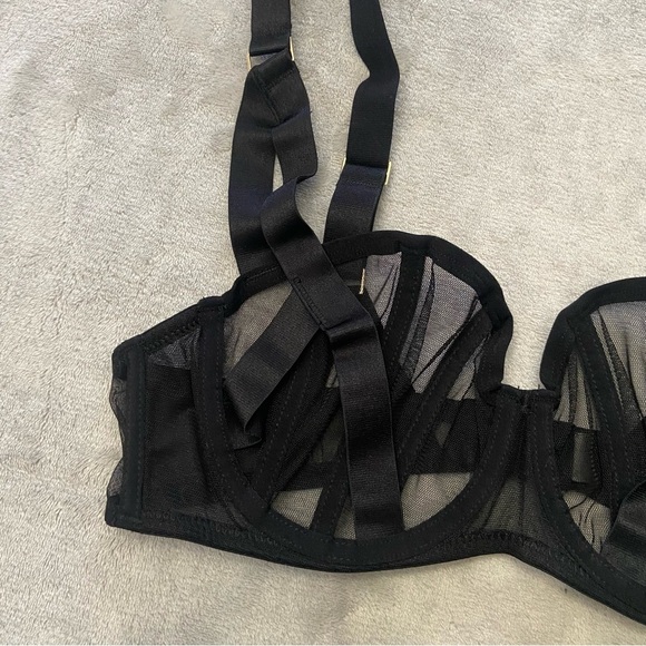 New! Bluebella Karolina Sheer Mesh Strappy Underwired Balcony Bra 10538 - Picture 5 of 10